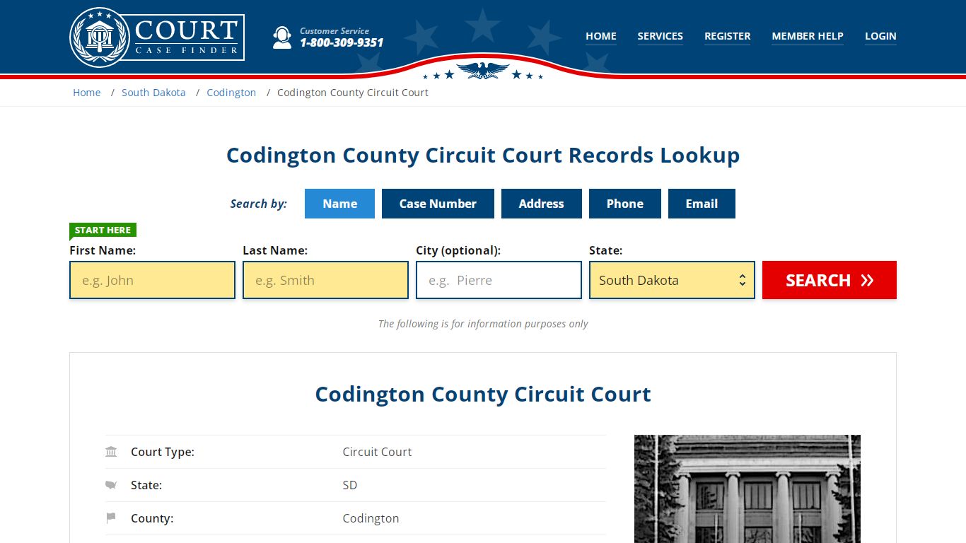 Codington County Circuit Court Records Lookup