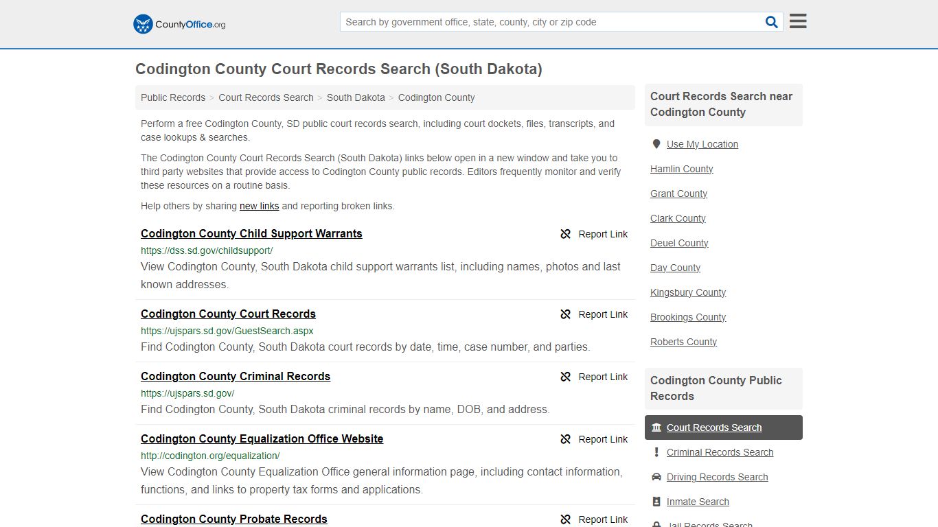 Codington County Court Records Search (South Dakota) - County Office